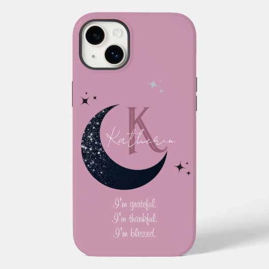 黒スタイリッシュ月 Case-Mate iPhoneケース (裏面)