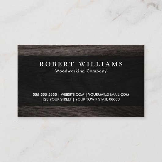 黒スタイリッシュ木エレガントプロフェッショナル 名刺 (裏面)