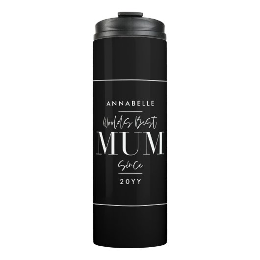 黒スタイリッシュ母モダン母の日タイポグラフィ タンブラー (正面)