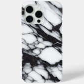 黒スタイリッシュ灰色の白い大理石の波アートパターン Case-Mate iPhoneケース (裏面)