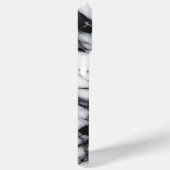 黒スタイリッシュ灰色の白い大理石の波アートパターン Case-Mate iPhoneケース (裏面 / 右)