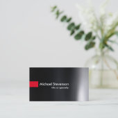 黒スタイリッシュ灰色の赤色コンサルタモダンンユニークト 名刺 (スタンド正面)