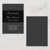 黒スタイリッシュ灰色スクリプクラシカルト・ビジネス・カード 名刺 (正面/裏面)