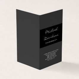 黒スタイリッシュ灰色スクリプクラシカルト・ビジネス・カード 名刺