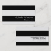 黒スタイリッシュ灰色パタストライプのーン名刺 名刺 (正面/裏面)