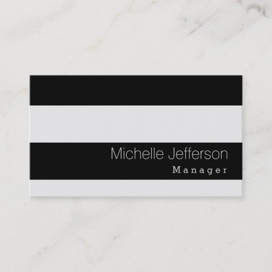 黒スタイリッシュ灰色パタストライプのーン名刺 名刺 (正面)