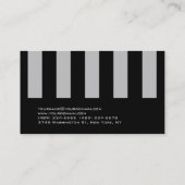 黒スタイリッシュ灰色パタストライプのーン名刺 名刺 (裏面)