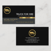 黒スタイリッシュ灰色レイヤ金ゴールドタブトラック輸送 名刺 (正面/裏面)