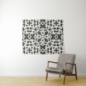 黒スタイリッシュ白の化学パターン タペストリー (インサイチュ(横))