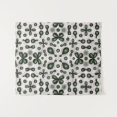 黒スタイリッシュ白の化学パターン タペストリー (正面(横))