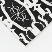 黒スタイリッシュ白の楕円ジオメトリパターン フリースブランケット (角)