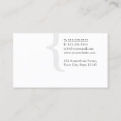 黒スタイリッシュ白の牧師の名刺 名刺 (裏面)