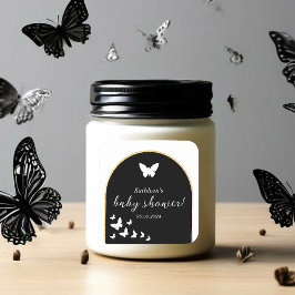 黒スタイリッシュ白の赤ん男女兼用坊シャワー スクエアシール