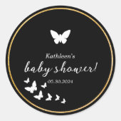 黒スタイリッシュ白の赤ん男女兼用坊シャワー ラウンドシール (正面)