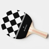 黒スタイリッシュ白ひげ模様 卓球ラケット (横)