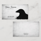 黒スタイリッシュ白クロウシルエットタトゥー 名刺 (正面/裏面)