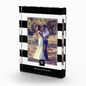 黒スタイリッシュ白ストライプモノグラムの フォトブロック (右)