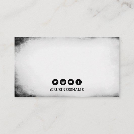 黒スタイリッシュ白タトゥーガン 名刺 (裏面)