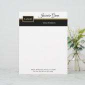 黒スタイリッシュ白デザイン レターヘッド (スタンド正面)