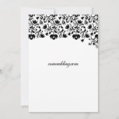 黒スタイリッシュ白フローラ結婚ズ 招待状 (裏面)