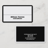 黒スタイリッシュ白プラ縁どインクリエイティブモダン 名刺 (正面/裏面)
