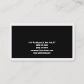 黒スタイリッシュ白プラ縁どインクリエイティブモダン 名刺 (裏面)