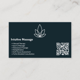 黒スタイリッシュ白マッサージ名刺 ロイヤリティカード