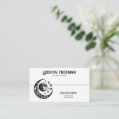 黒スタイリッシュ白ムーンスターズTattoo Artist 名刺 (スタンド正面)