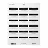 黒スタイリッシュ白差出人住所 ラベル (フルシート)