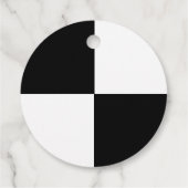 黒スタイリッシュ白結婚式の引き出物ラベル フェイバータグ (裏面)