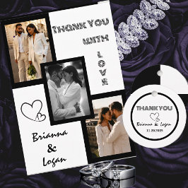 黒スタイリッシュ白結婚式の引き出物ラベル フェイバータグ