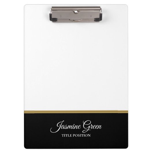 黒スタイリッシュ白 クリップボード (正面)