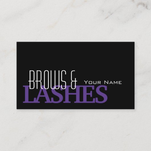 黒スタイリッシュ紫の写真シンプルプロフェッショナル 名刺 (正面)