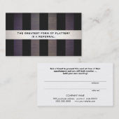 黒スタイリッシュ色と木のストライプの紹介カード 紹介カード (正面/裏面)