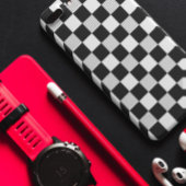 黒スタイリッシュ色と白の市松模様 Case-Mate iPhoneケース