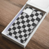 黒スタイリッシュ色と白の市松模様 Case-Mate iPhoneケース
