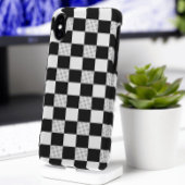 黒スタイリッシュ色と白の市松模様 Case-Mate iPhoneケース