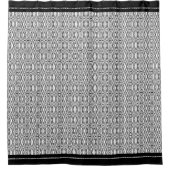 黒スタイリッシュ色と白の幾何学的パターン シャワーカーテン (正面)