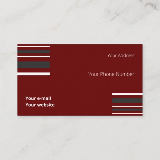 黒スタイリッシュ色と白ミニマル色の四角形 名刺 (裏面)