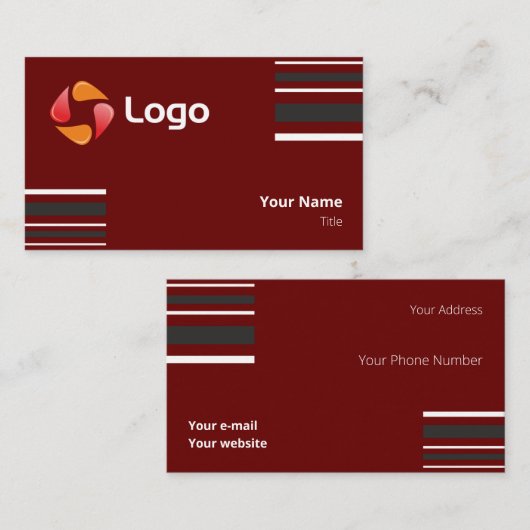 黒スタイリッシュ色と白ミニマル色の四角形 名刺 (正面/裏面)