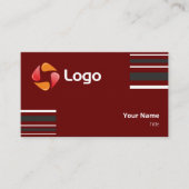 黒スタイリッシュ色と白ミニマル色の四角形 名刺 (正面)