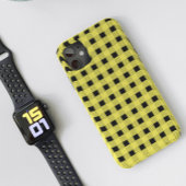 黒スタイリッシュ色と黄色のチェッカーボードパターン Case-Mate iPhoneケース