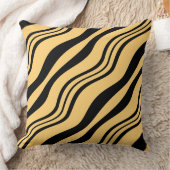 黒スタイリッシュ色と黄色のレイヤードライン装飾用クッション クッション (ブランケット)