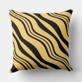黒スタイリッシュ色と黄色のレイヤードライン装飾用クッション クッション (裏面)