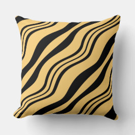 黒スタイリッシュ色と黄色のレイヤードライン装飾用クッション クッション