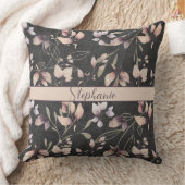 黒スタイリッシュ色のピンクと金ゴールド離れの クッション (ブランケット)