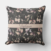 黒スタイリッシュ色のピンクと金ゴールド離れの クッション (正面)