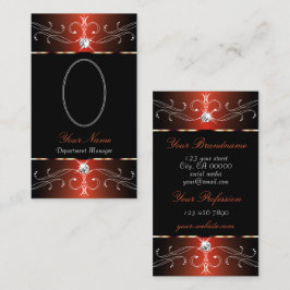 黒スタイリッシュ色の赤い華美オーナメント 名刺