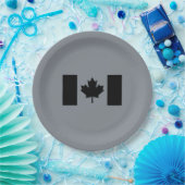 黒スタイリッシュ色カナダ国旗 ペーパープレート (パーティー)