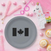 黒スタイリッシュ色カナダ国旗 ペーパープレート (パーティー)